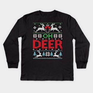 oh deer Kids Long Sleeve T-Shirt